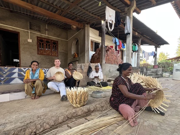 Villagers with a tourist in Dangs