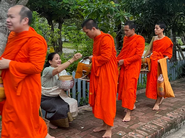 Laos_Luang Prabang_Munk almsgiving