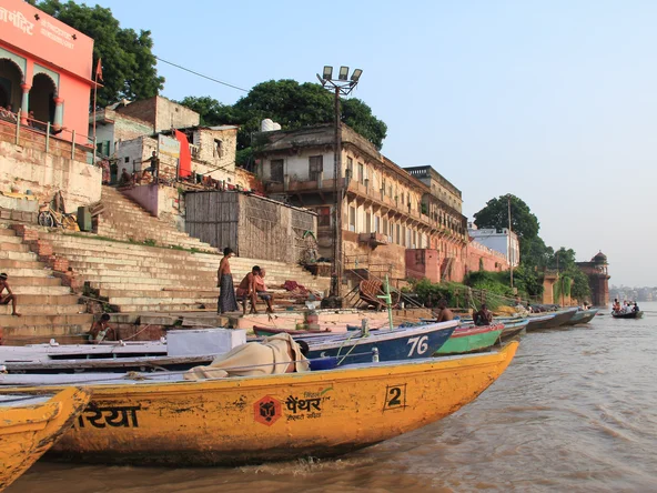 A view from a boat in Varanasi Uttar Pradesh India 