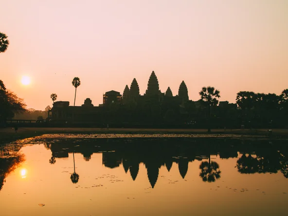 Siem Reap Angkor Wat Cambodia at sunset