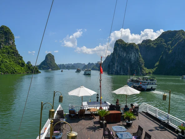 Cruising into Ha Long Bay in Vietnam 