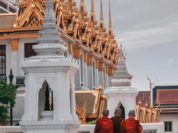 Monks and Stupa