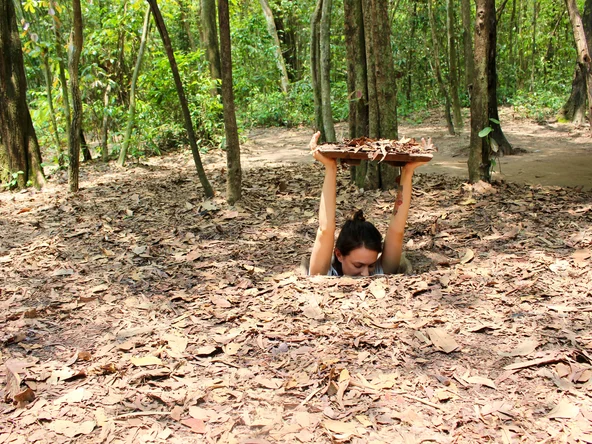 Emerging from Cu Chi Tunnels
