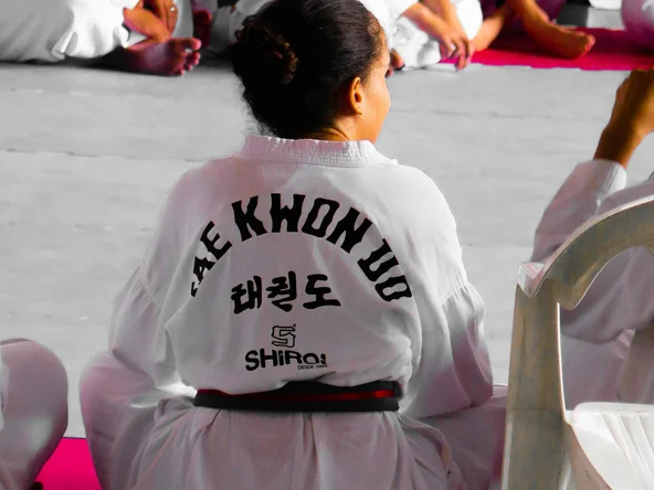 child taking a taekwondo lesson
