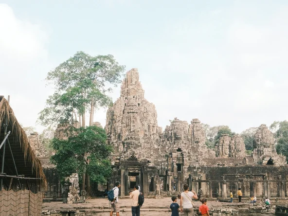 Family at Angkor temples