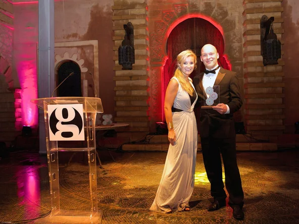 TV's Helen Skelton gets to meet InsideAsia's James Mundy twice at the Guardian Travel Awards