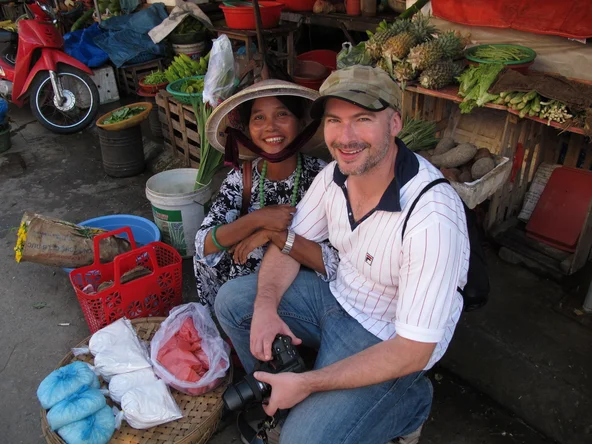 Making friends in Hoi An market