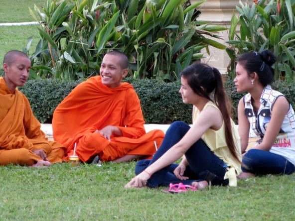 Monks with friends