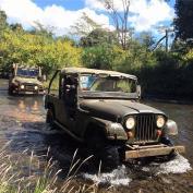 Driving a jeep in Bolaven Plateau