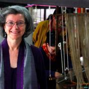 Carol Cassidy in her workshop in Vientiane