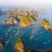 Aerial view of Lan Ha Bay