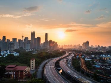 Kuala Lumpur skyline at sunset
