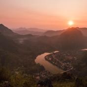 Sunset over Nong Khiaw