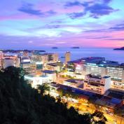 Kota Kinabalu cityscape at sunset