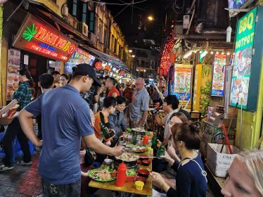 Street food stalls in Hanoi's Old Quarter - Aaron Boothe