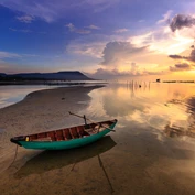 Boat on Phu Quoc beach 