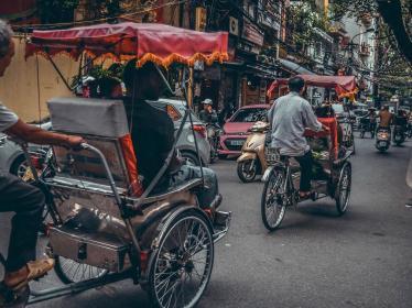 Riding a cyclo in Ho Chi Minh City