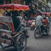 Riding a cyclo in Ho Chi Minh City