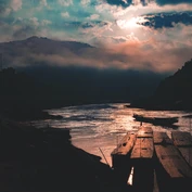 Sunset over water