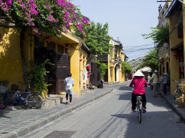 Cycling along Hoi An street