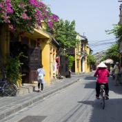 Cycling along Hoi An street