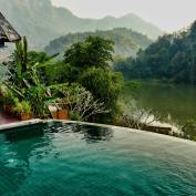 Pool at Mandala Ou resort in Nong Khiaw