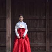 Girl wearing traditional Korean dress