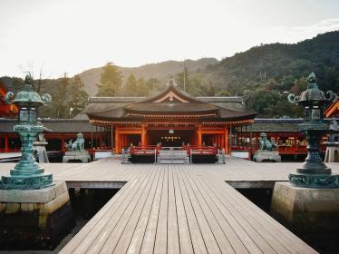 Front entrance of Itsukushima shrine in Miyajima