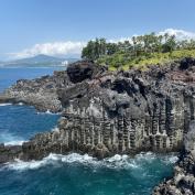 Basalt cliff columns in Jeju Island