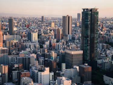 Panoramic view of Osaka skyline