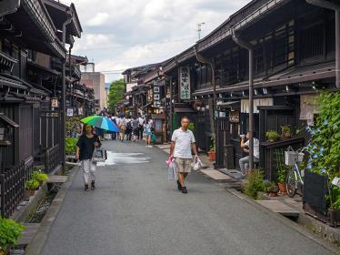 Walking through the traditional streets of Takayama