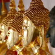 Golden Buddha heads in Bangkok