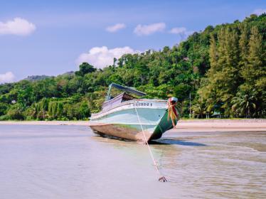 Boat by Ko Yao Noi beach