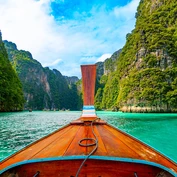 View from longtail boat in Thailand