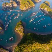 Aerial view of Lan Ha Bay, Vietnam