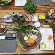 Ingredients prepared ready for cookery class in Busan 