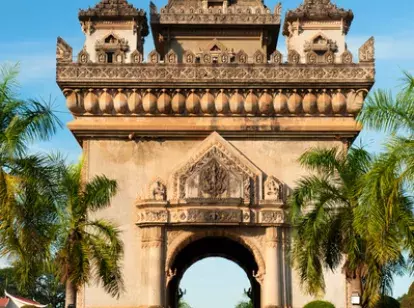 Patuxai arch monument, Vientiane, the Capital of Laos
