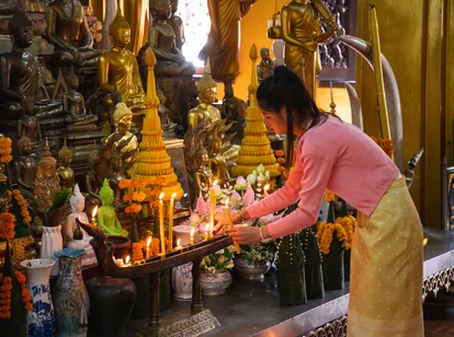 Boun Bang Fai Buddha offering in Laos