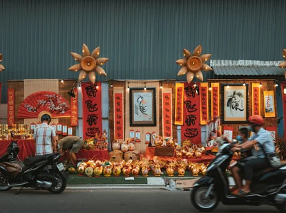 Ho Chi Min shop prepared for Tet festival in January Vietnam