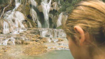 Child at Kuang Si Waterfalls