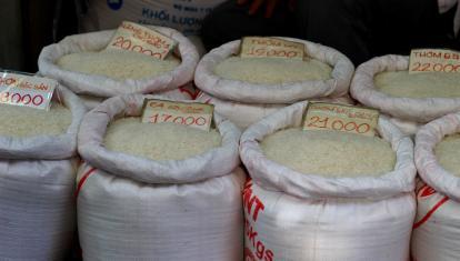 Rice for sale in Vietnam market