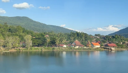 View of a river from Laos railway
