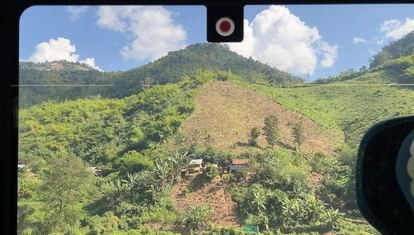 Window from Laos train