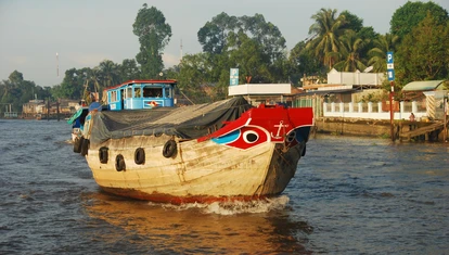 Rice barge on the Mekong Delta