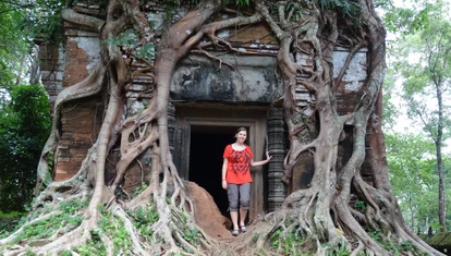 Ruth in Indochina: Ruth at Prasat Pram, Cambodia