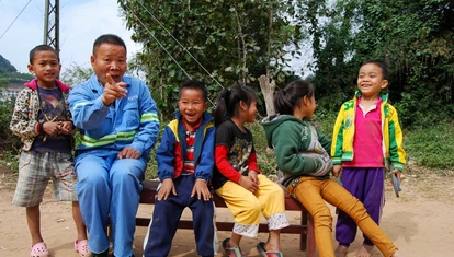 Locals Laughing in Laos