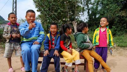 Locals Laughing in Laos