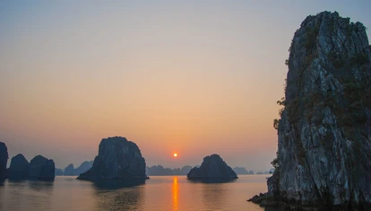 Sunset at Halong Bay, Vietnam