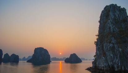 Sunset at Halong Bay, Vietnam