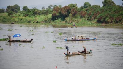 Cambodian fisherman on the Mekong River